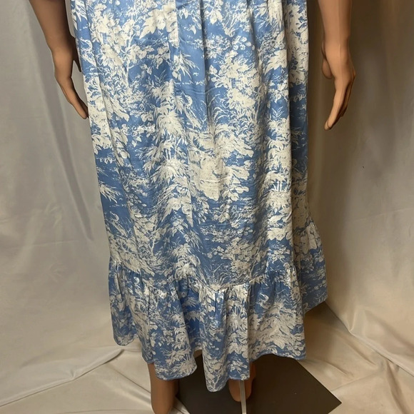 WAYF Midi Floral Western Dress Size M Cut Out Preppy Balloon Sleeve - Picture 10 of 13